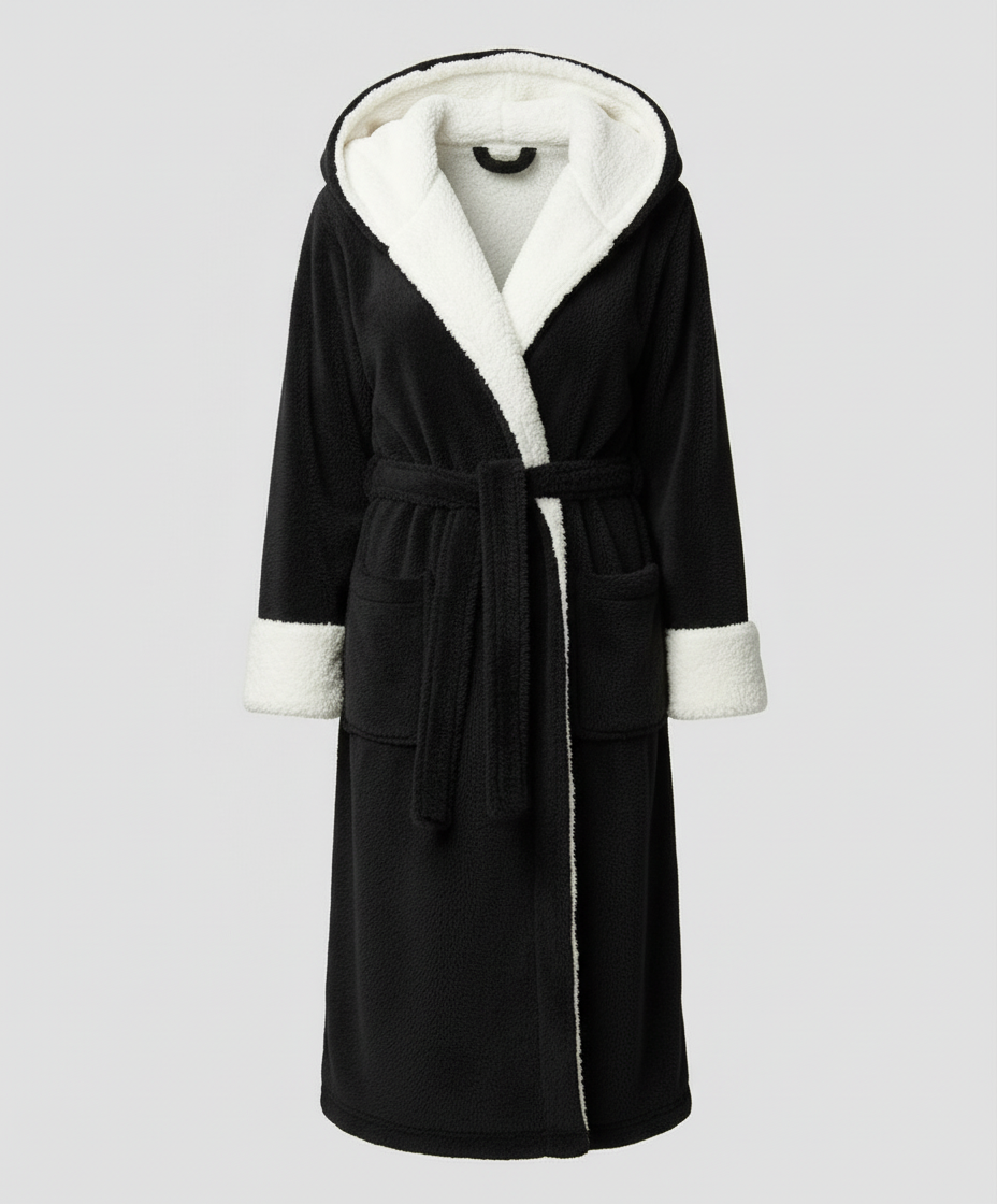 Damen Fleece Morgenmantel Weich