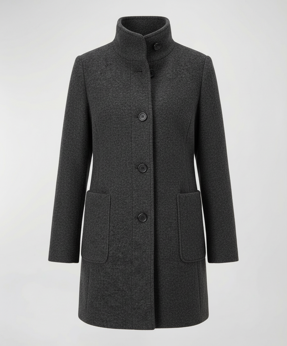 Damen Vintage Wollmantel Elegantes Design