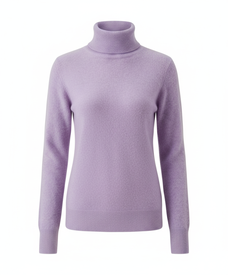 Weiche Damen Cashmere Rollkragen Pullover