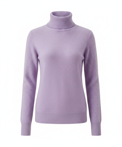 Weiche Damen Cashmere Rollkragen Pullover