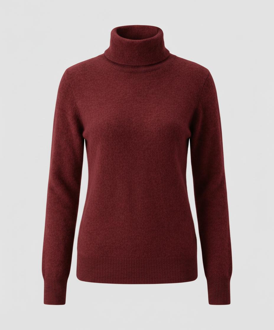Weiche Damen Cashmere Rollkragen Pullover
