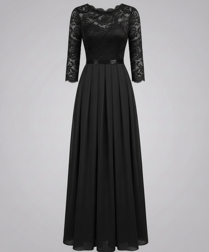 Elegantes Damen Brautjungfernkleid Spitze Weiße Abendkleid
