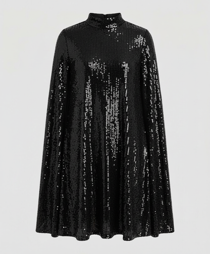 Elegantes Damencape Paillettenkleid