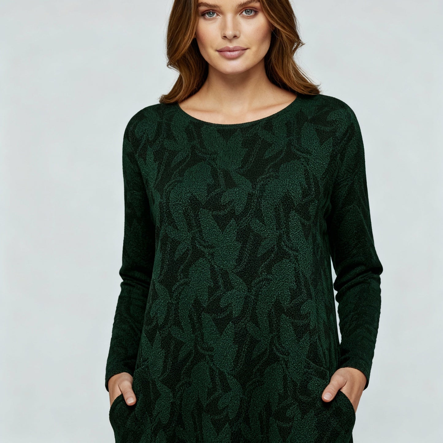 Damen Winterkleid Elegant Druck Komfortabel