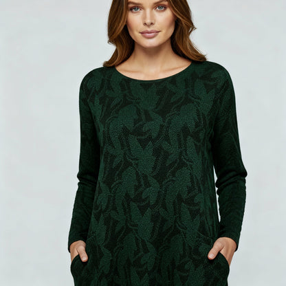 Damen Winterkleid Elegant Druck Komfortabel