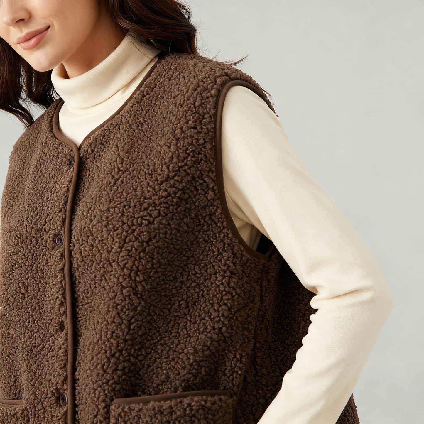 Damen Fleeceweste Warm Elegante Winter