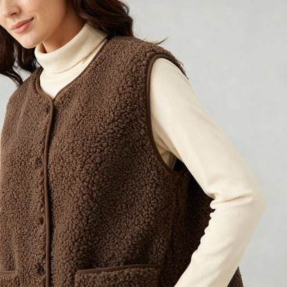 Damen Fleeceweste Warm Elegante Winter