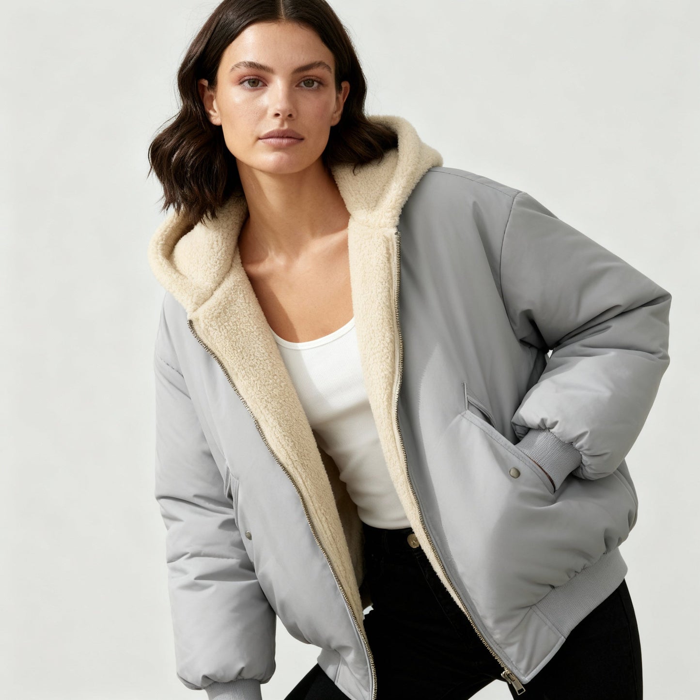 Damen Oversized Winterjacke Komfort