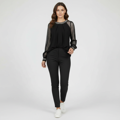 Damen Mesh- mit Pailletten