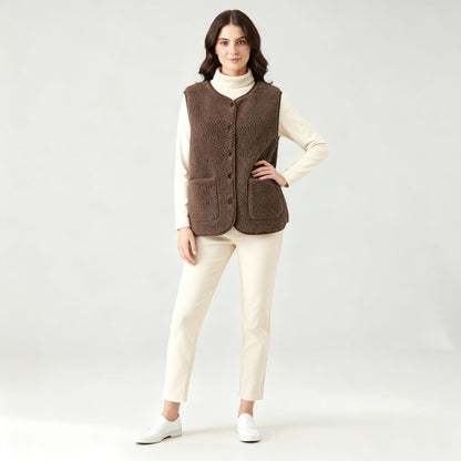 Damen Fleeceweste Warm Elegante Winter