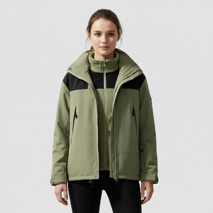 Damen 3-in-1 Fleece Winterjacke Komfort - Eveloria