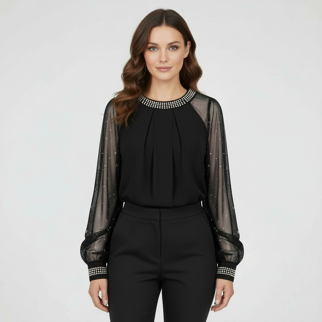 Damen Mesh- mit Pailletten - Eveloria