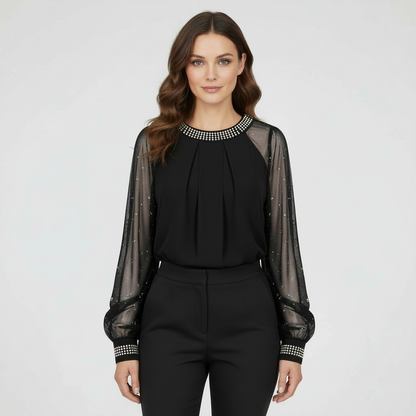Damen Mesh- mit Pailletten - Eveloria