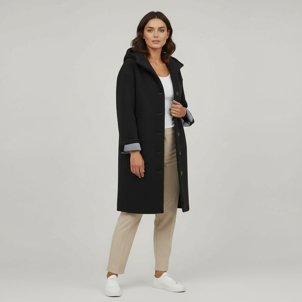 Damen Wintermantel Fleece Lang Komfort
