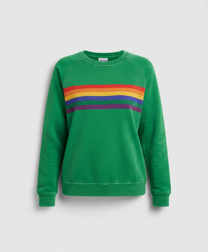 Damen Weicher Regenbogenpullover