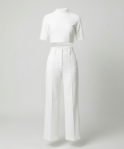 Eveloria Damen Herbst-Hosenset Tailliert Eleganz