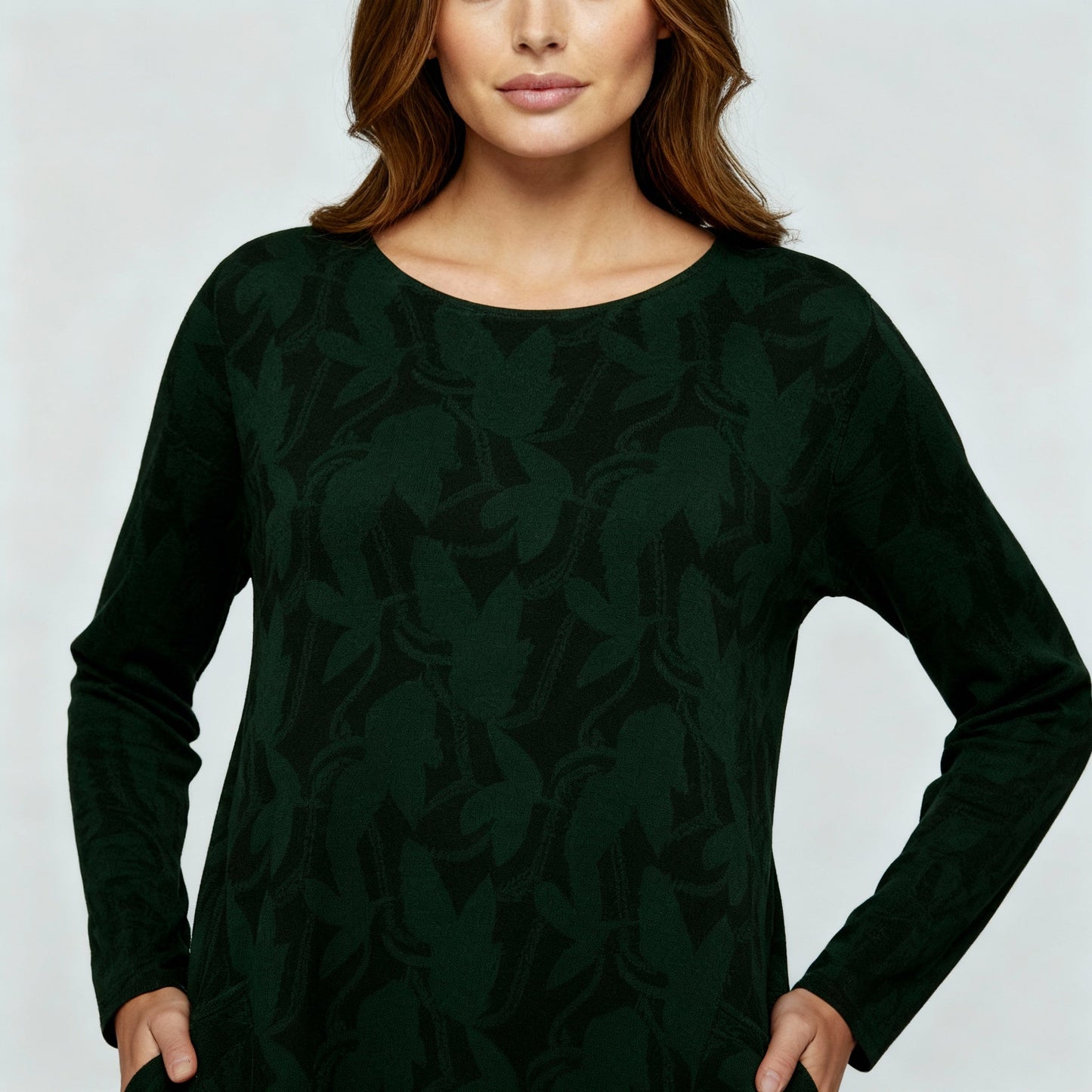 Damen Winterkleid Elegant Druck Komfortabel