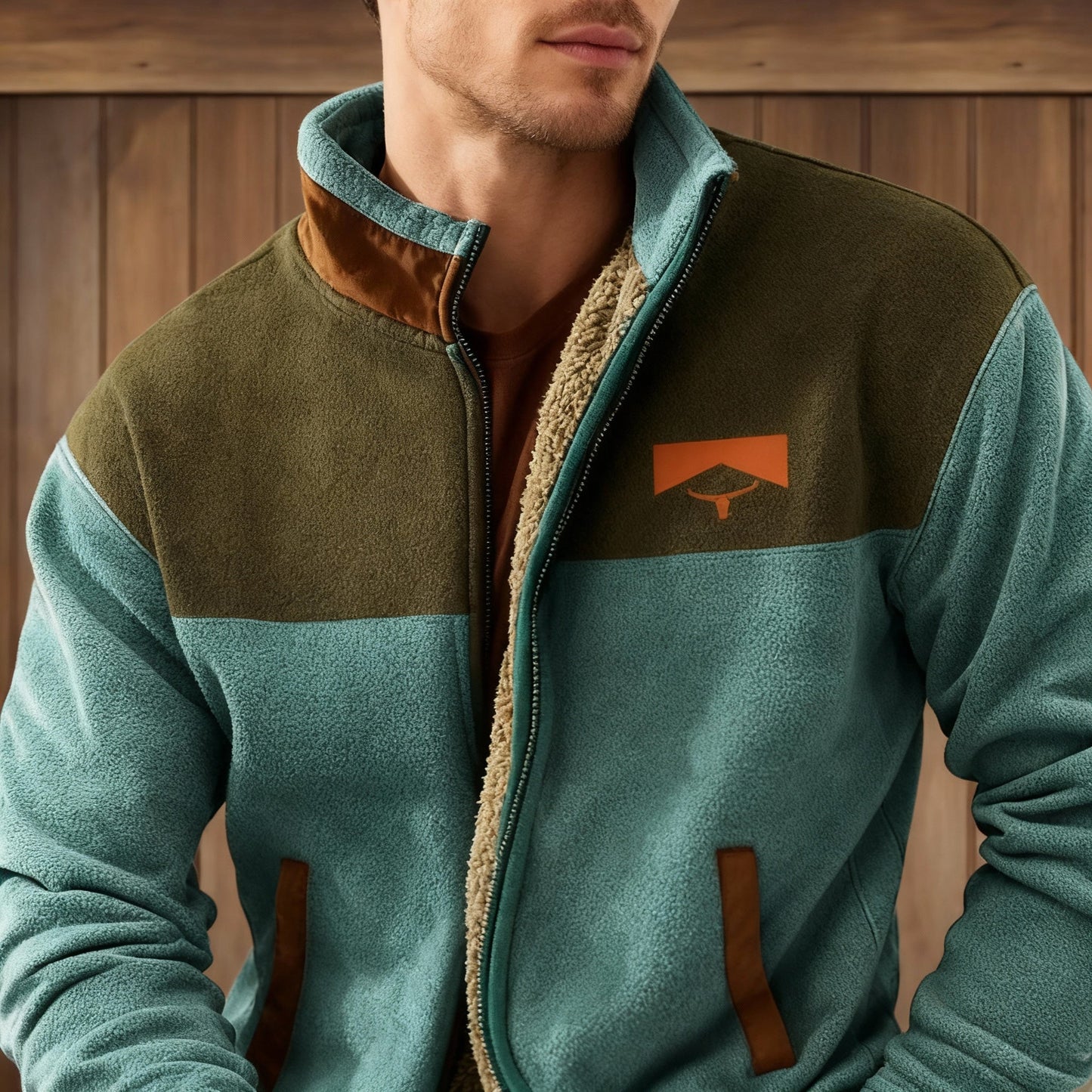 Herren Fleecejacke Leicht Warm 3D-Print