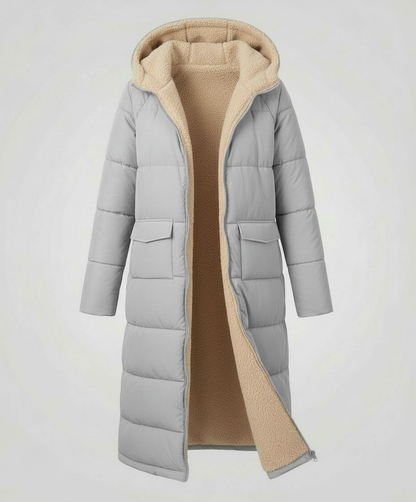 Damen Pufferjacke Wendbar Lang