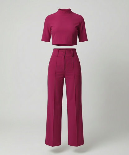 Eveloria Damen Herbst-Hosenset Tailliert Eleganz