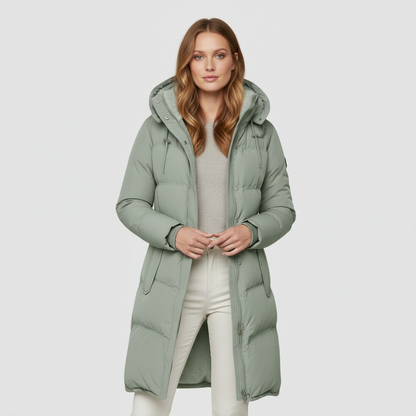 Damen Isolierte Jacke Baumwolle Warm Komfort Schwarz - Eveloria
