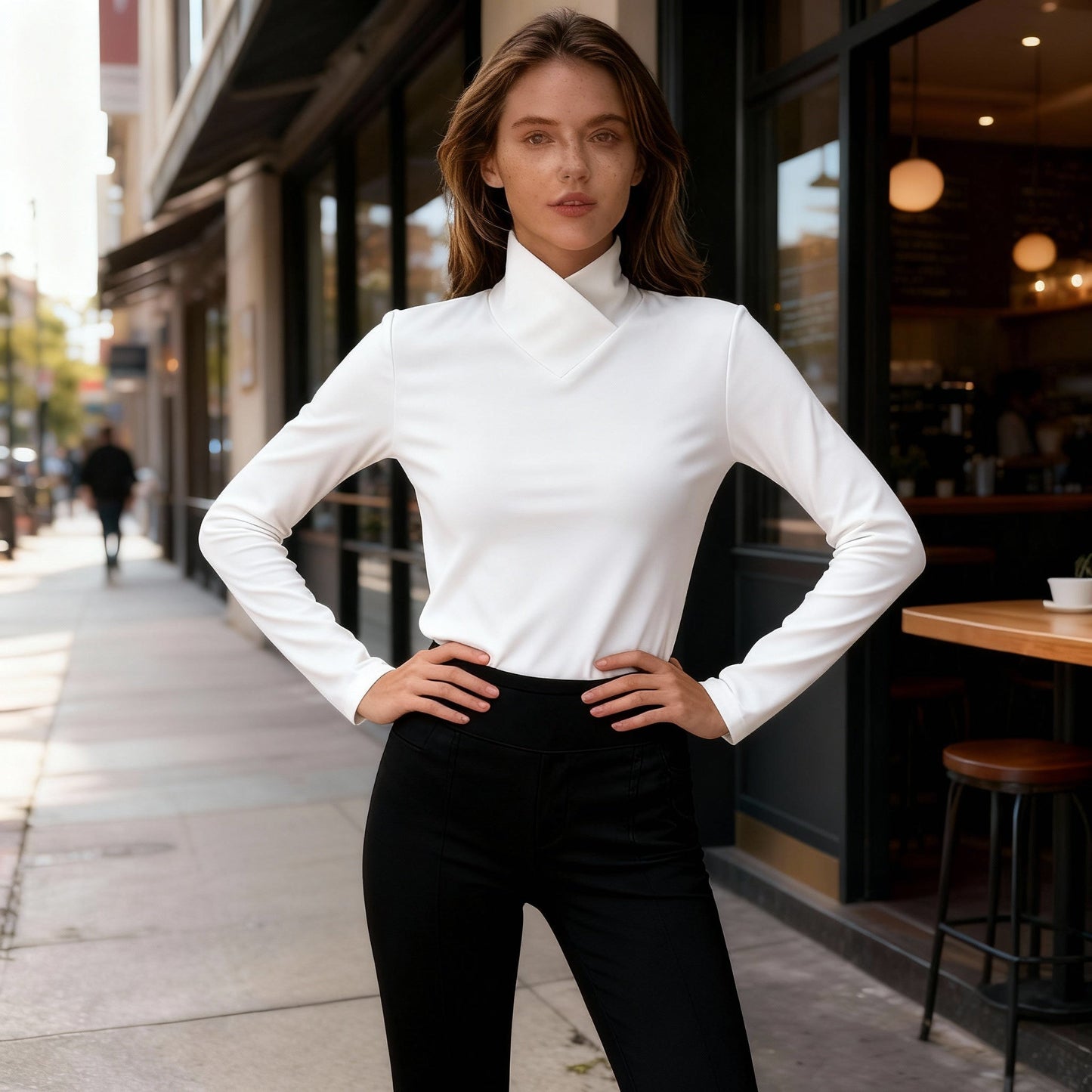 Eveloria Damen Rollkragenpullover Elegantes Design Hocher Kragen