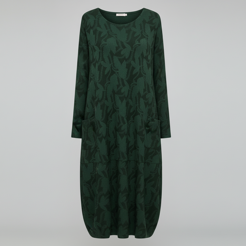 Damen Winterkleid Elegant Druck Komfortabel