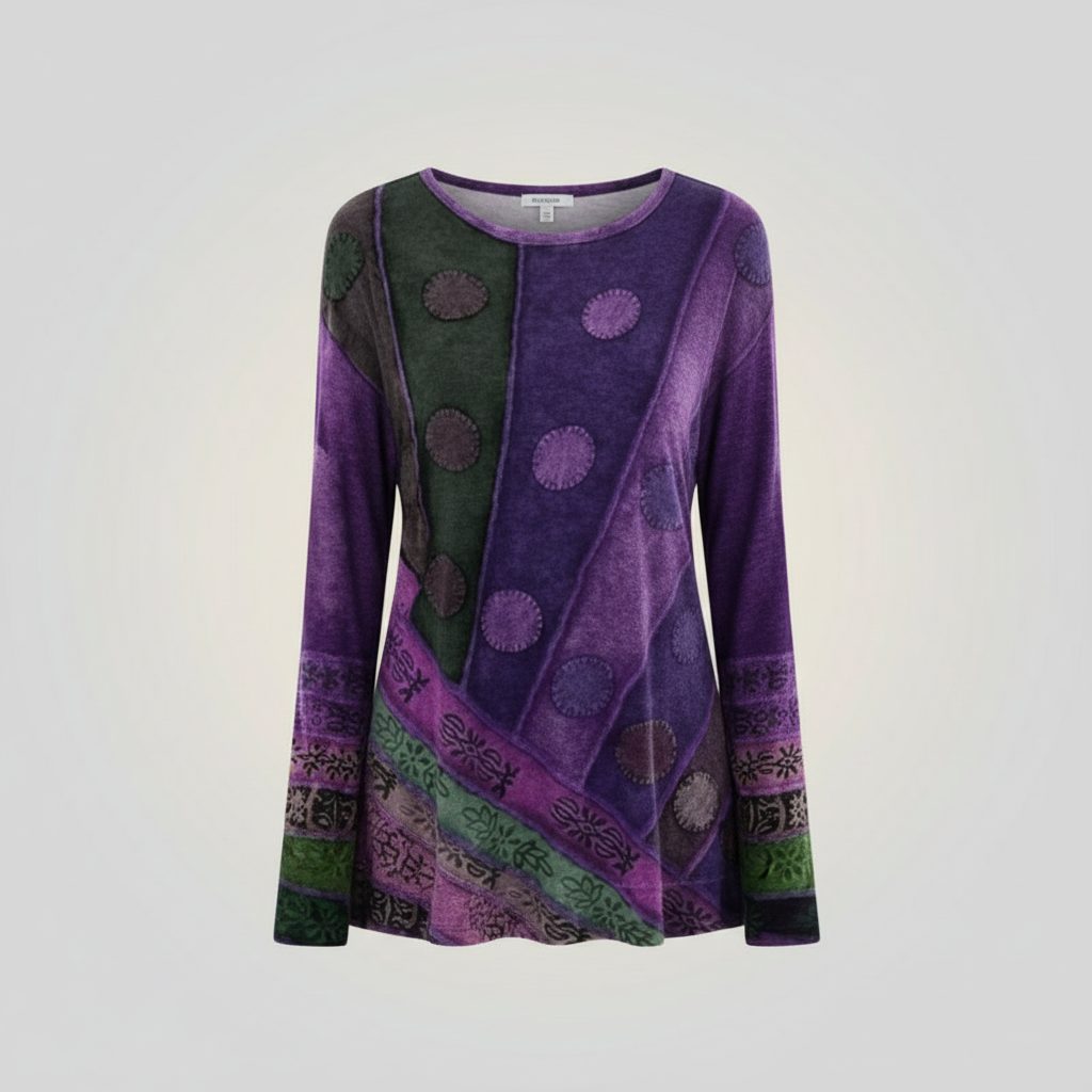 Bunte Damen Tunika aus Baumwolle Vintage Look