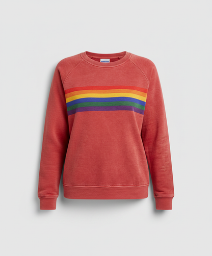 Damen Weicher Regenbogenpullover