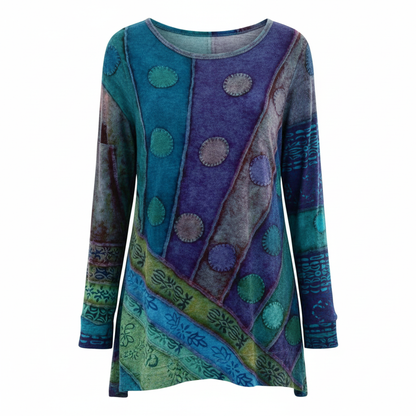 Bunte Damen Tunika aus Baumwolle Vintage Look