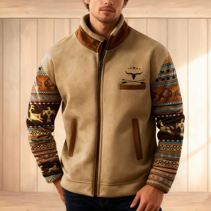 Herren Fleecejacke Leicht Warm 3D-Print