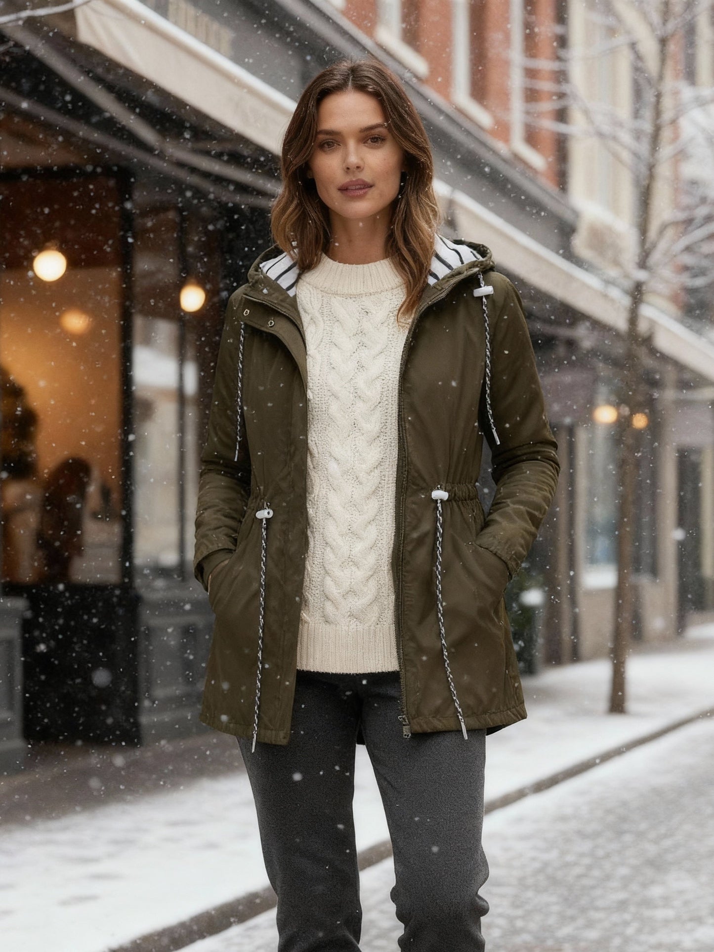 Eveloria Damen Lange Wasserfeste Jacke Vielseitig