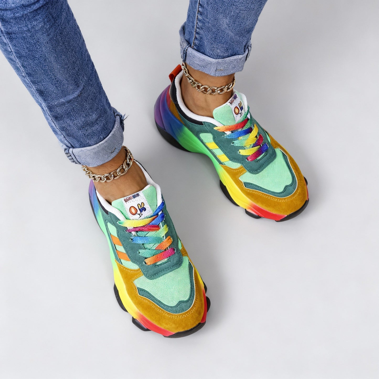 Damen Plateau Sneaker Bunt Sportlich