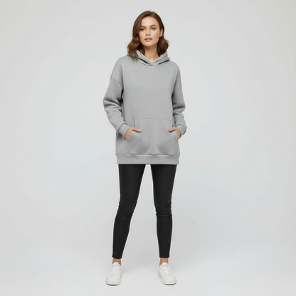Damen Langärmeliger Hoodie Baumwolle Komfortabel
