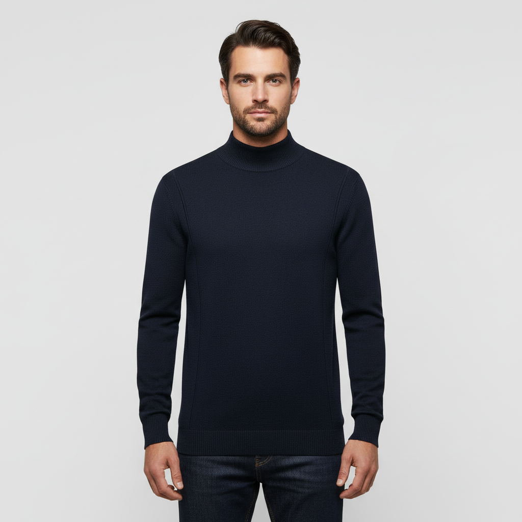 Herren Pullover Weiche Baumwolle Elegant Schwarz - Eveloria