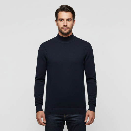 Herren Pullover Weiche Baumwolle Elegant Schwarz - Eveloria