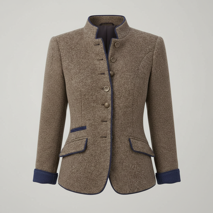 Damen Wolljacke Klassisch Strukturiert Komfort