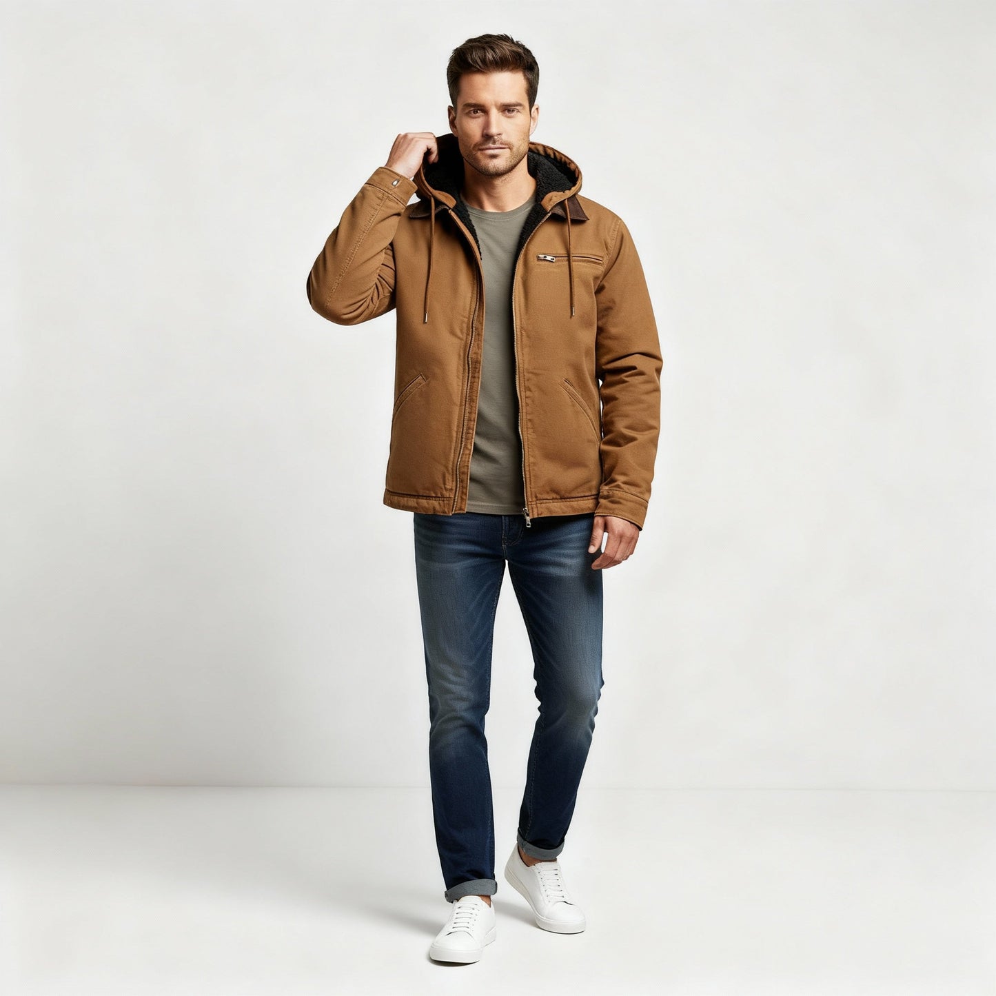 Wasserdichte Winterparka Damen Herren Polyester Jacke Mit Kapuze