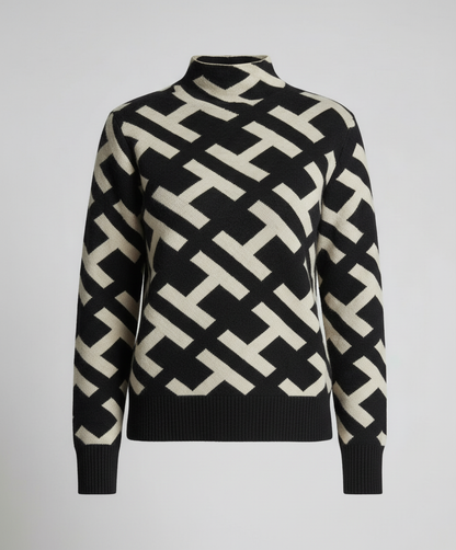 Damen Geometrischer Pullover Bequem