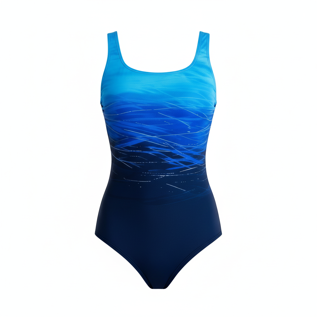 Damen Sportbadeanzug Einteilig Ombre-Design
