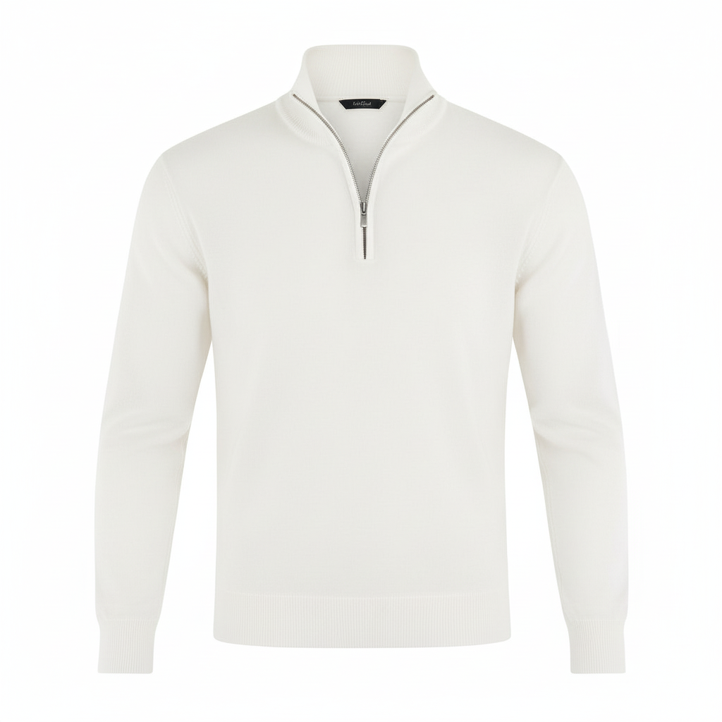 Damen Merino Pullover Reißverschluss Bequem Grau
