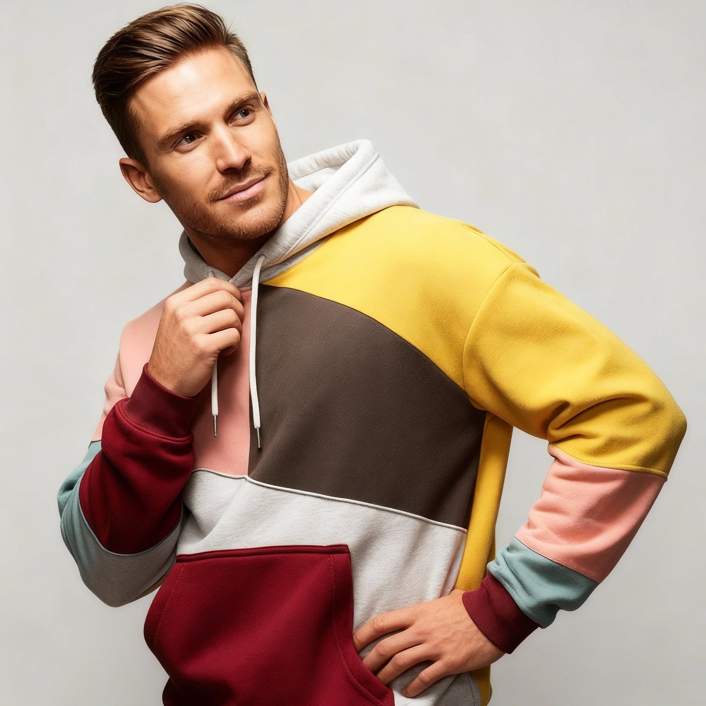 Damen Hoodie Baumwolle Bequem Grau