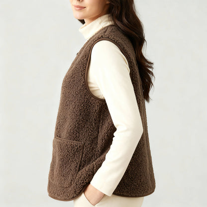 Damen Fleeceweste Warm Elegante Winter