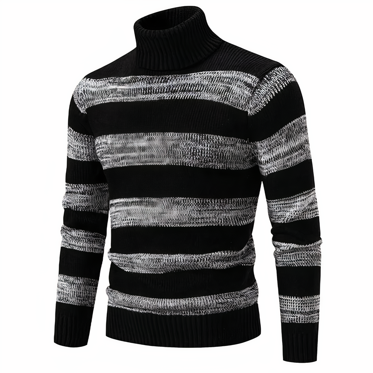 Eveloria Herren Strickpullover Patchwork Baumwolle Grau