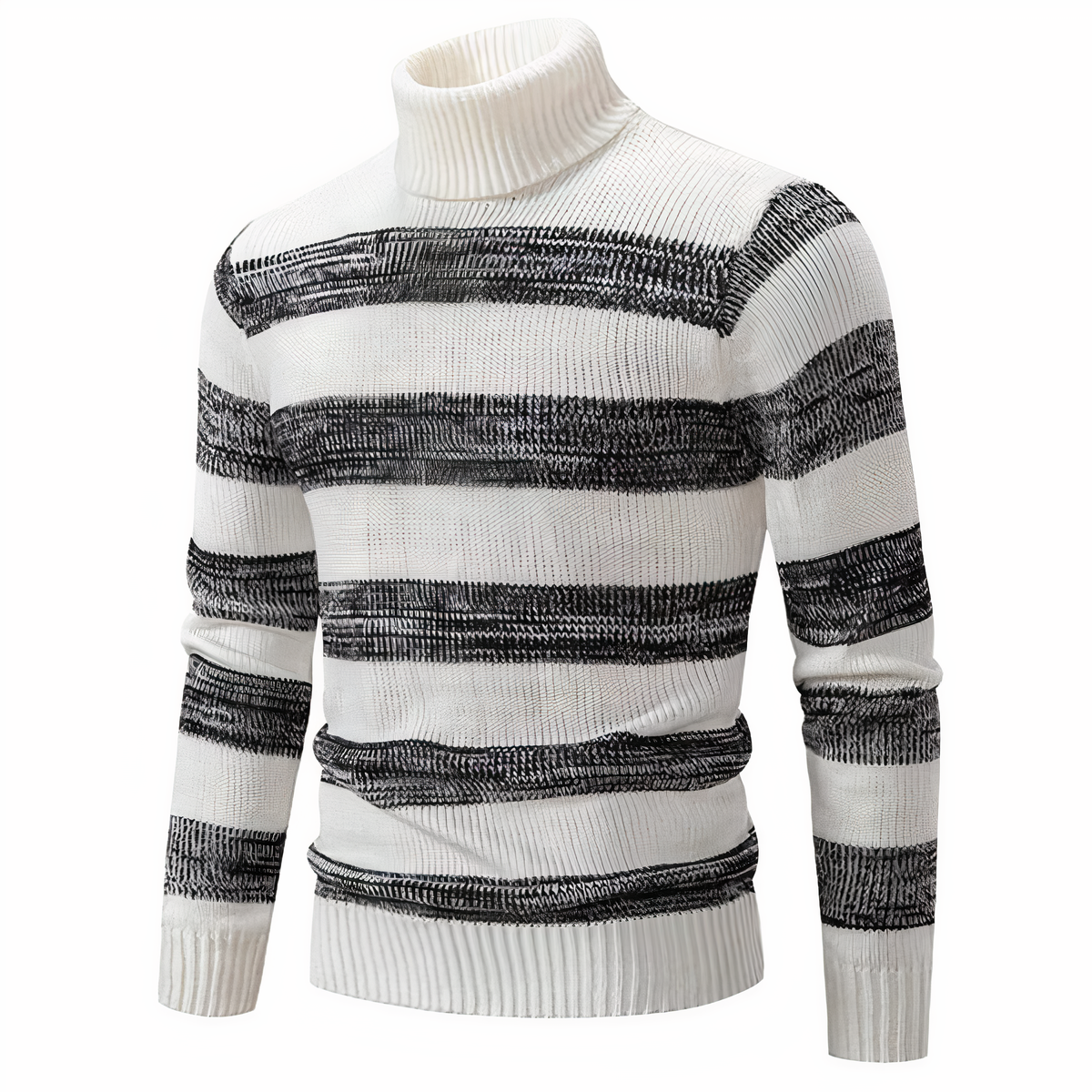 Eveloria Herren Strickpullover Patchwork Baumwolle Grau