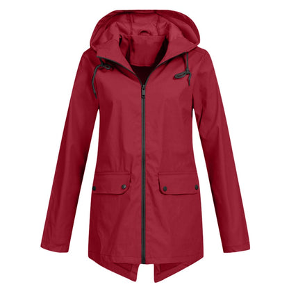 Damen Winterjacke mit Kapuze Reißverschluss