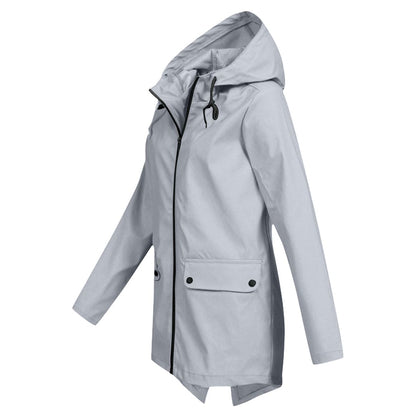 Damen Winterjacke mit Kapuze Reißverschluss