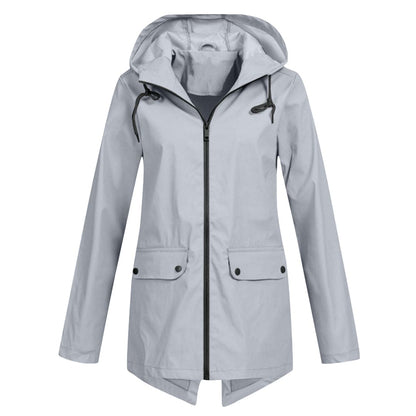 Damen Steppjacke Mit Kapuze Reißverschluss