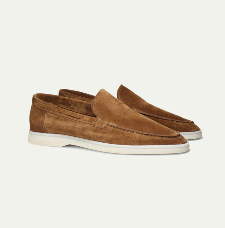 Eveloria Damen Loafer Lederschuhe Braun