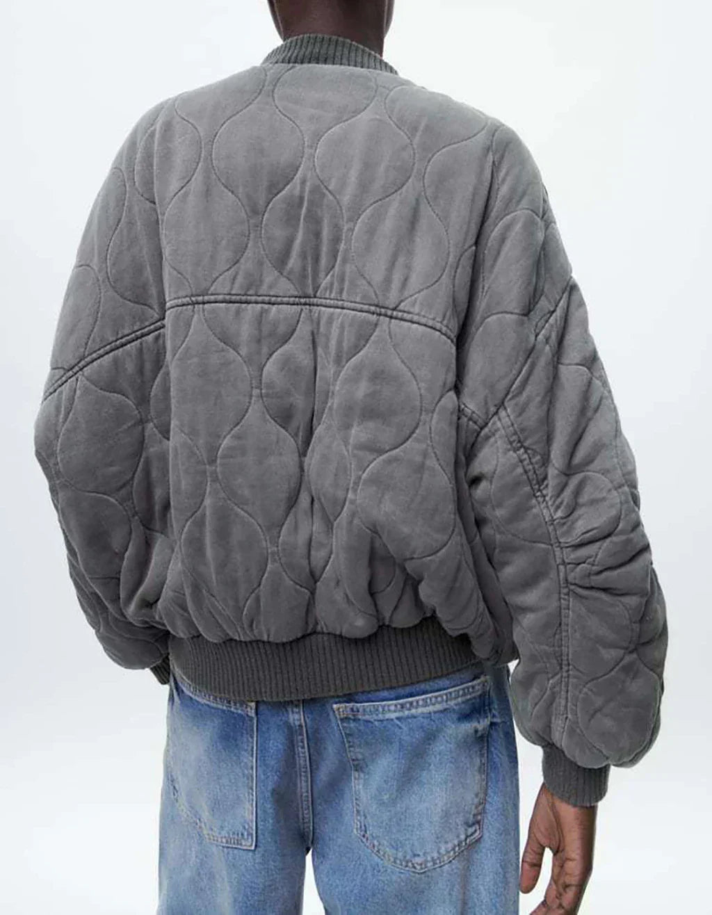 Damen Gesteppte Baumwolljacke Grau